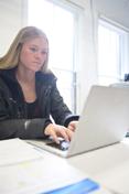 A student works at a computer